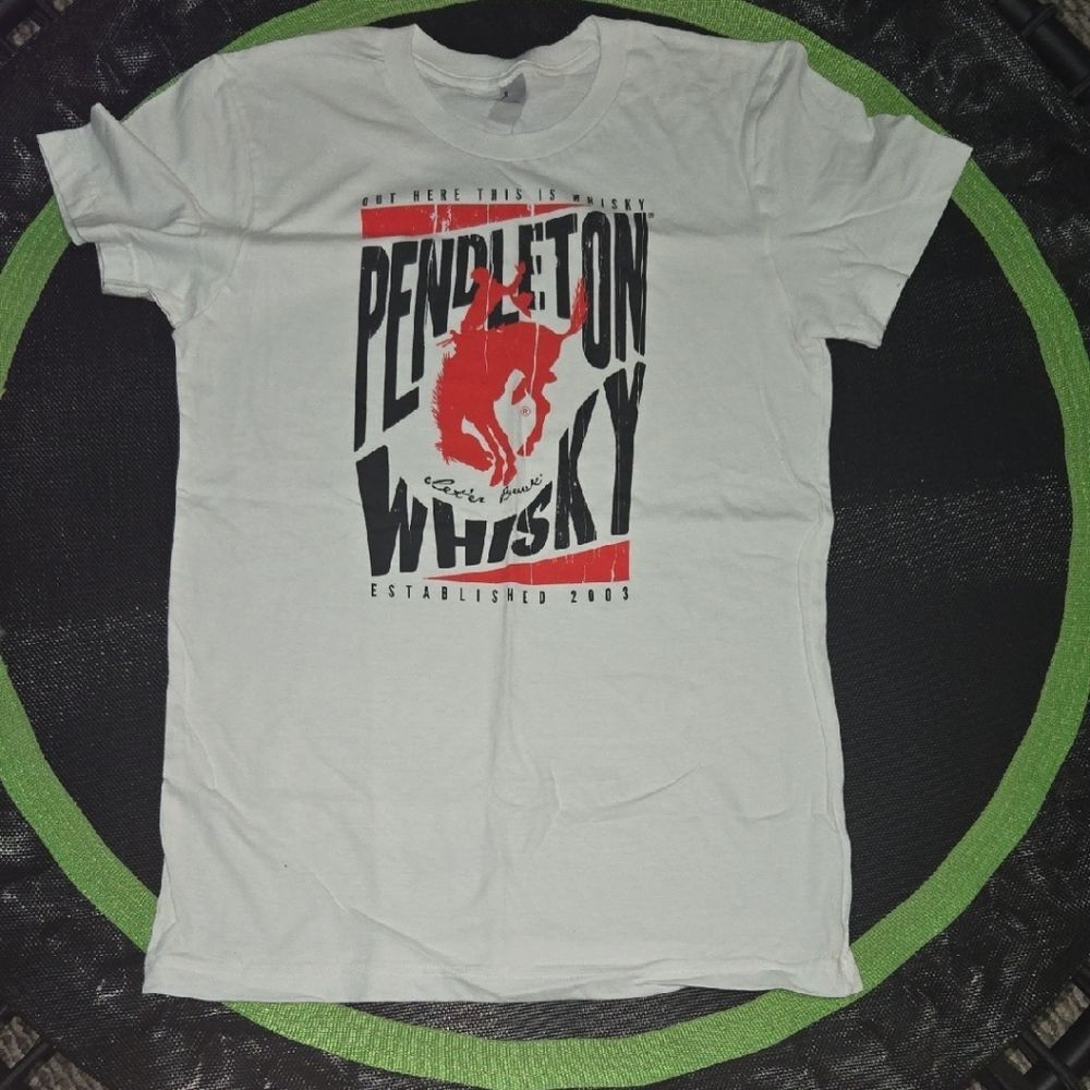 American Apparel White and Red Short Sleeve Tee